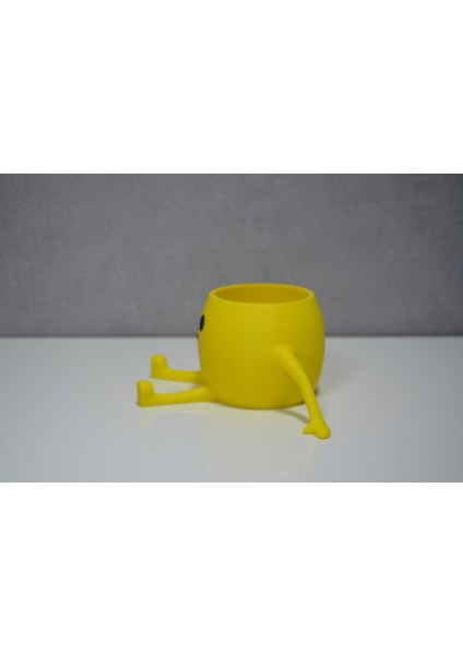3D Oturan Mini Saksı Sarı