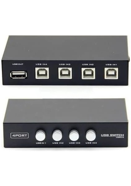 4 Port Yazıcı Printer Çoklayıcı Seçmeli Switch ( 1 Yazıcı 4 Bilgisayar )