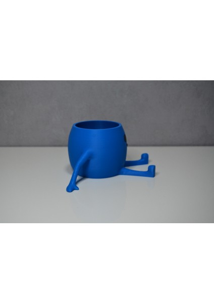 3D Oturan Mini Saksı Mavi modelleri