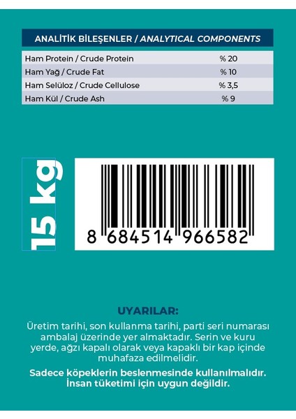 Kuzu Etli Yetişkin Köpek Maması 15 kg (Premium) fiyatları