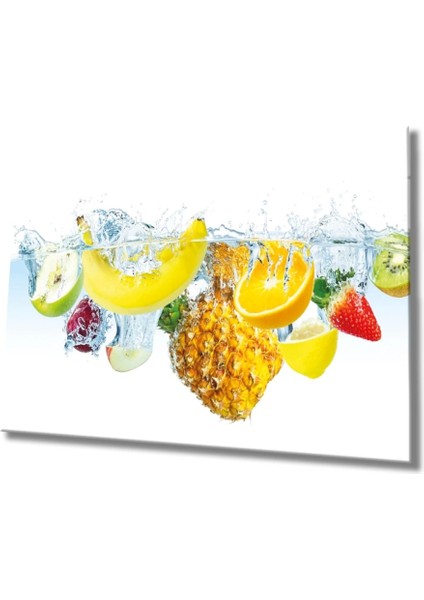 Meyveler Cam Tablo 4mm Dayanıklı Temperli Cam