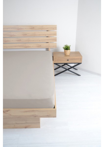 Pamuklu 100 x 200 cm Lastikli Çarşaf Açık Krem fiyatları