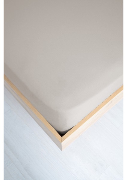 Pamuklu 100 x 200 cm Lastikli Çarşaf Açık Krem modelleri