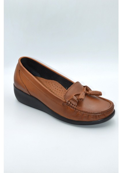 Kadın Taba Hakiki Deri Comfort Topuk Jelli Ayakkabı ( ELM-0042 ) fiyatları