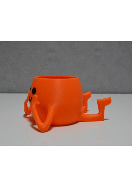 3D Neşeli Mini Saksı Turuncu