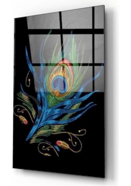 Tavuskuşu Cam Tablo 3 50 x 70 cm