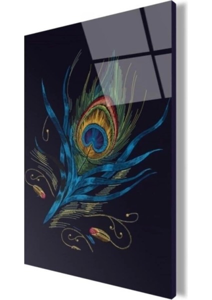 Tavuskuşu Cam Tablo 3 50 x 70 cm modelleri