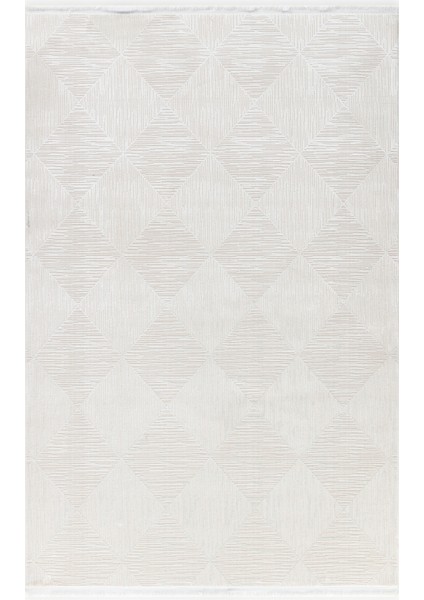 Halı Lima 6241 Krem Yumuşak Dokulu Spor Tarz Lazer Kesim Makine Dokuması Halı