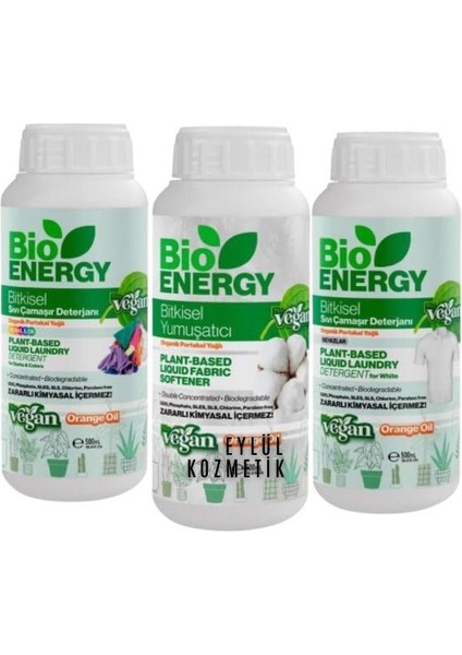 Bioenergy Bitkisel Çamaşır Deterjanı 500 ml x 3