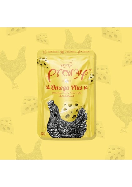 Jöle Içinde Tavuklu ve Peynirli Yetişkin Kedi Yaş Maması 70GR - 6 Adet