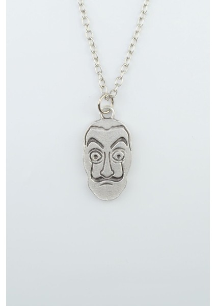La Casa De Papel - Salvador Dali Gümüş Kaplama Düz Zincir Kolye