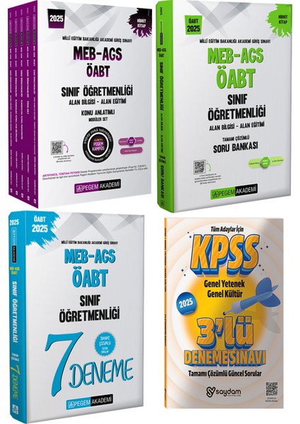 2025 Meb / Ags / Öabt Sınıf Öğretmenliği Konu Anlatımı / Çözümlü Soru Bankası / Çözümlü 7 Deneme / 3 Deneme
