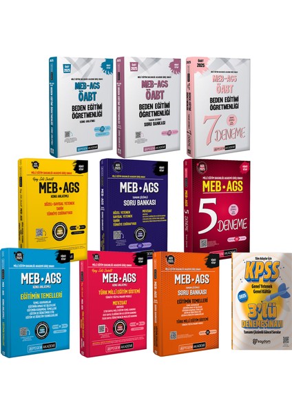 2025 Meb / Ags / Öabt Beden Eğitimi Kazandıran Set (Konu / Soru / Deneme ) (Fiziksel Kitap / Yapay Zeka )