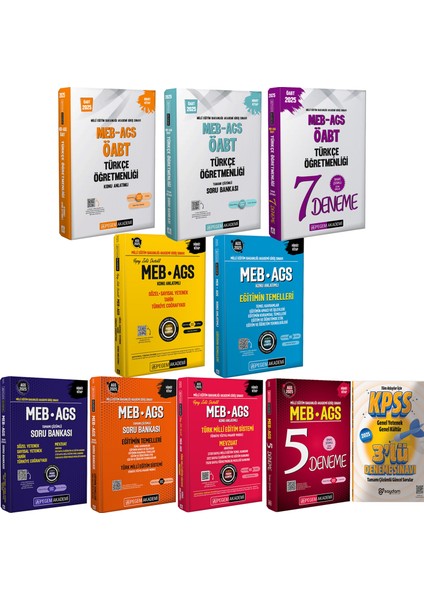 2025 Meb / Ags / Öabt Türkçe Öğretmenliği Kazandıran Set (Konu / Soru / Deneme ) (Fiziksel Kitap / Yapay Zeka )