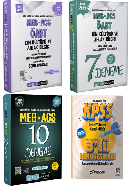 2025 Meb / Ags Tamamı Çözümlü 10 Deneme / Din Kültürü Öğretmenliği Çözümlü Soru Bankası Ve 7 Deneme