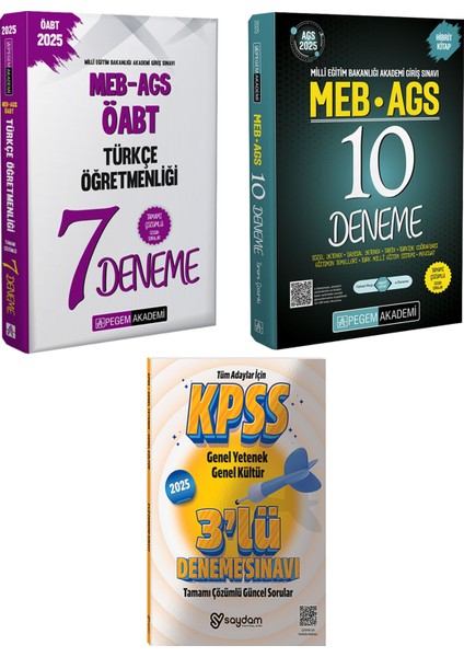 2025 Meb / Ags Tamamı Çözümlü 10 Deneme / Türkçe Öğretmenliği Çözümlü 7 Deneme / Çözümlü 3 Deneme