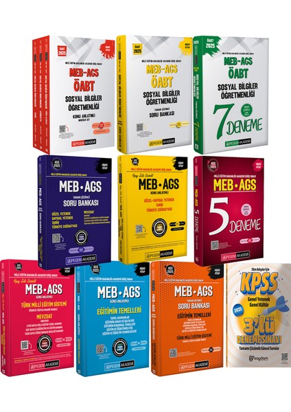 2025 Meb / Ags / Öabt Sosyal Bilgiler Kazandıran Set (Konu / Soru / Deneme ) (Fiziksel Kitap / Yapay Zeka )