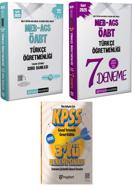 2025 Meb / Ags / Öabt Türkçe Öğretmenliği Çözümlü Soru Bankası / Çözümlü 7 Deneme / Çözümlü 3 Deneme