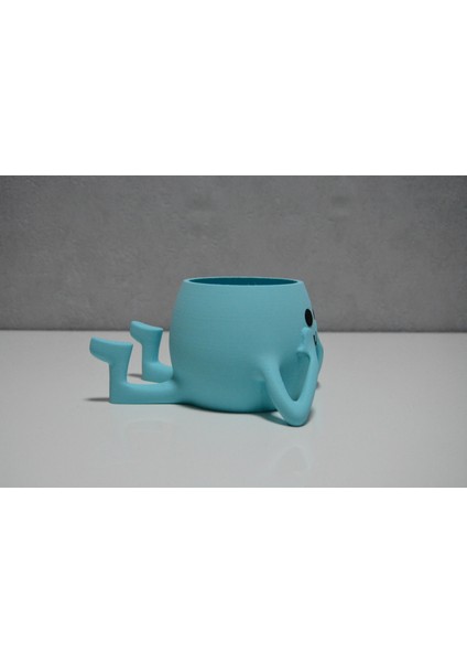 3D Neşeli Mini Saksı Turkuaz modelleri