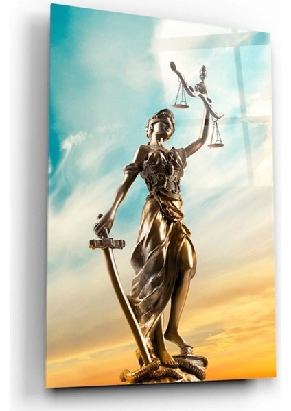 Themis Heykeli Cam Tablo