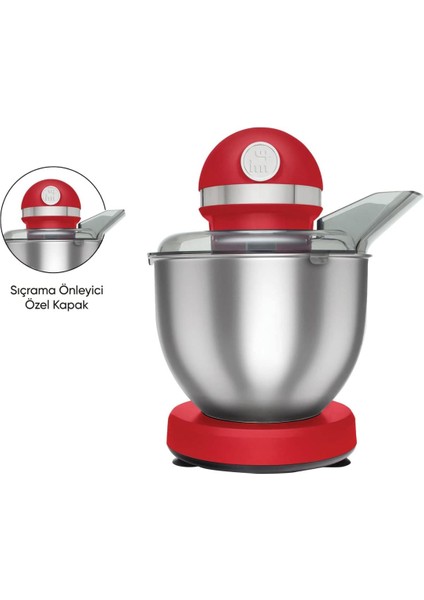 Mastermaid Mikser Soft Cream 1500W 5 Lt 1500W Motor Güç Yapışmaya Karşı Dirençli Paslanmaz Çelik Kase 3 Farklı Aparatı ile Tüm Çırpma, Yoğurma ve Karıştırma Işlemi modelleri