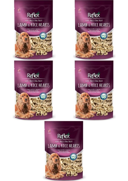 Kuzulu Ve Pirinçli Mini Kalpli Yarı Yumuşak Köpek Ödül Maması 150gr - 5 Adet