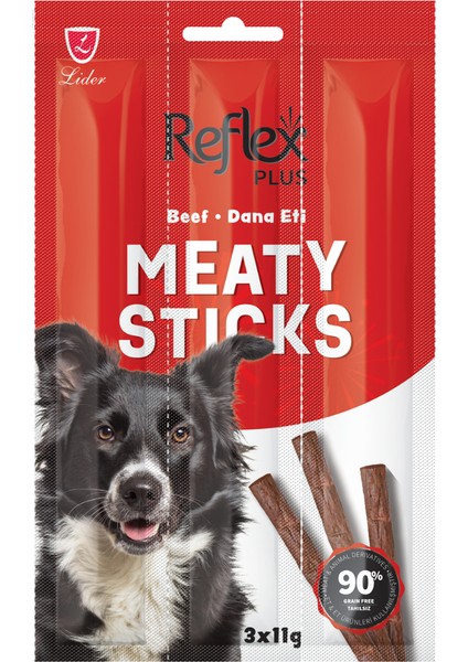 Dana Etli Çubuk Yetişkin Köpek Ödül Maması Meaty Sticks 3x11gr - 6 Adet