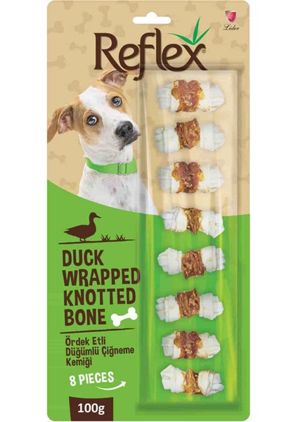 Ördek Etli Düğümlü 8li Köpek Ödül Kemiği 100 gr - 5 Adet