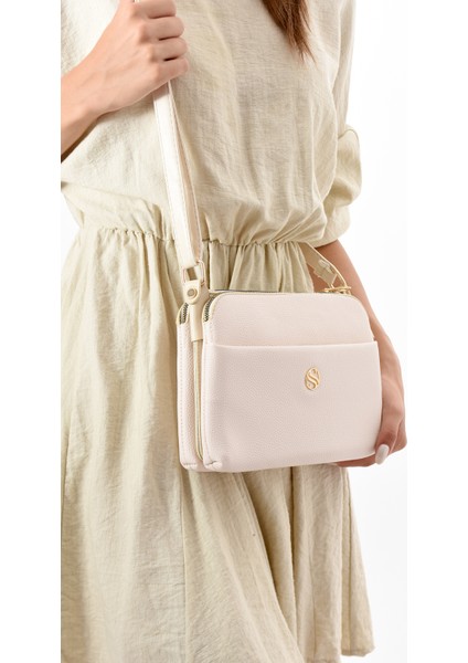 Kadın Ayarlanabilir Çapraz Askılı 4 Bölmeli ve Metal Fermuarlı Omuz Çantası fiyatları