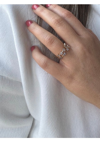 Çift Sıralı Taşlı Yüzük