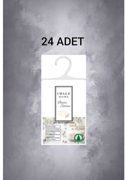 24 Adet Image Home Beyaz Sabun Çok Amaçlı Koku Kesesi Askılı Ayakkabılık Dolap Içi Parfüm Koku