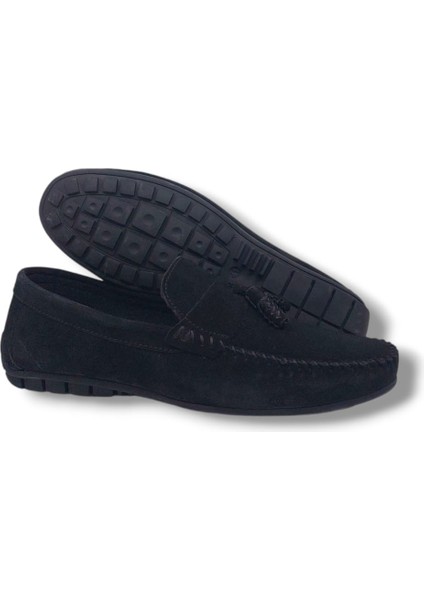 4587 Erkek Siyah Süet Deri Babet Ayakkabı indirimleri