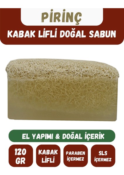 Doğal Kabak Lifli Pirinç Özlü Doğal Sabun 120 gr
