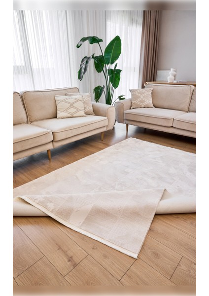Halı Azur 6531 Krem Sık Dokuma Kalın Tok Dokuma Üst Kalite Makine Dokuması Halı indirimleri