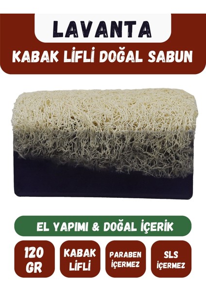 Doğal Kabak Lifli Lavanta Özlü Doğal Sabun 120 gr