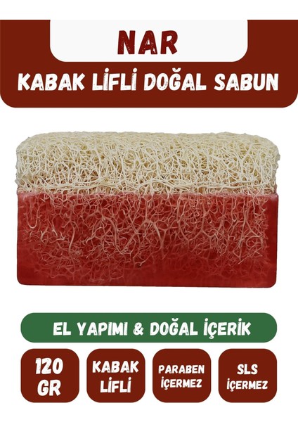 Doğal Kabak Lifli Nar Özlü Doğal Sabun 120 gr