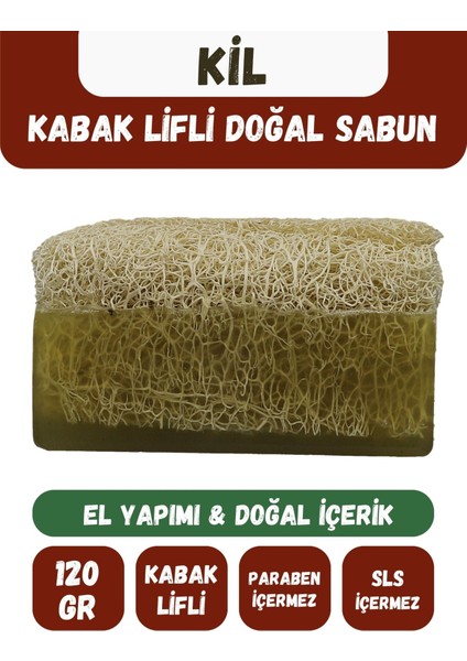 Doğal Kabak Lifli Kil Özlü Doğal Sabun 120 gr