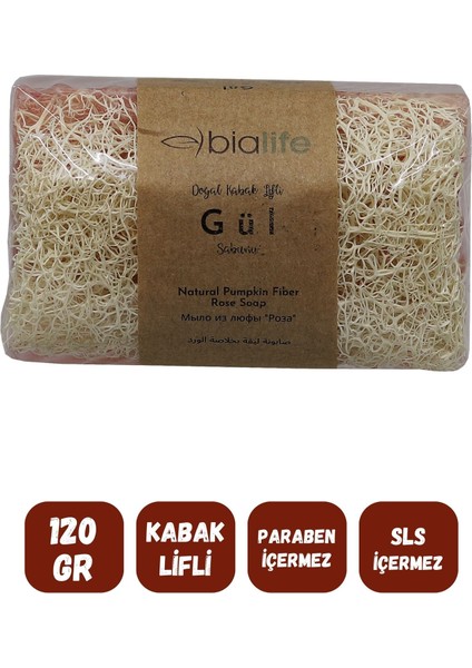 Doğal Kabak Lifli Gül Özlü Doğal Sabun 120 gr fiyatları