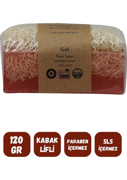 Doğal Kabak Lifli Gül Özlü Doğal Sabun 120 gr modelleri