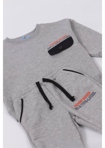 La’ciel Paris Gri Sloganlı Takım modelleri