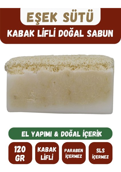 Doğal Kabak Lifli Eşek Sütü Özlü Doğal Sabun 120 gr