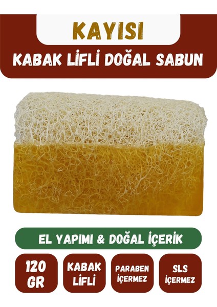 Doğal Kabak Lifli Kayısı Özlü Doğal Sabun 120 gr