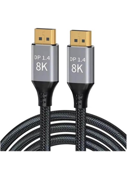 8k Displayport To Displayport 1.4 Kablo 3 Metre - Ultra Hd 8K@60Hz , 4K@144Hz - Freesync, G-Sync
