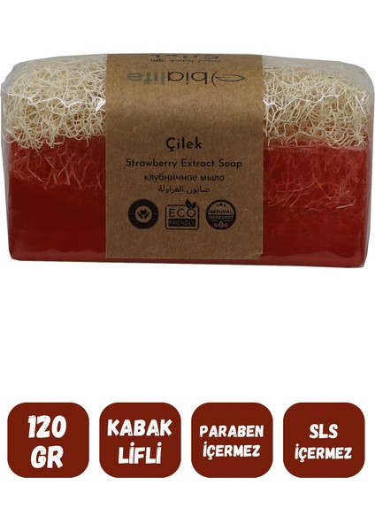 Doğal Kabak Lifli Çilek Özlü Doğal Sabun 120 gr modelleri