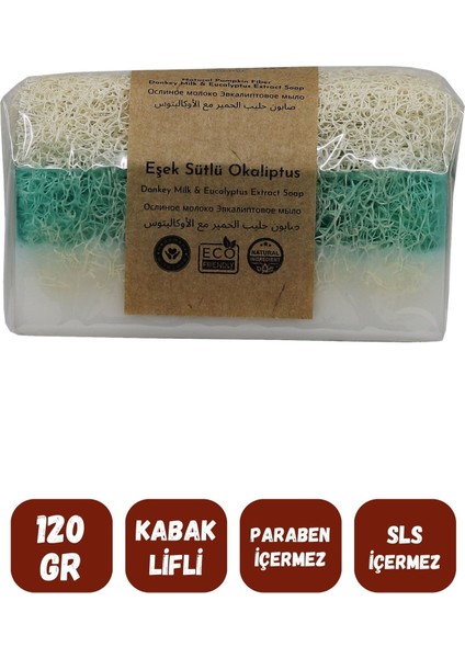 Doğal Kabak Lifli Okaliptus & Eşek Sütü Özlü Doğal Sabun 120 gr modelleri