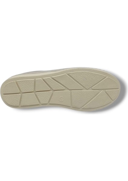 5100 Kadın Krem Bağcıklı Taşlı Spor Şık Ayakkabı indirimleri