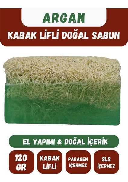 Doğal Kabak Lifli Argan Özlü Doğal Sabun 120 gr