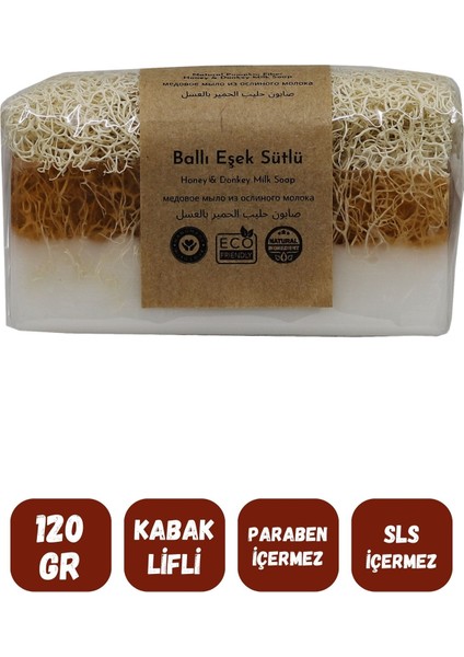Doğal Kabak Lifli Ballı & Eşek Sütü Özlü Doğal Sabun 120 gr modelleri