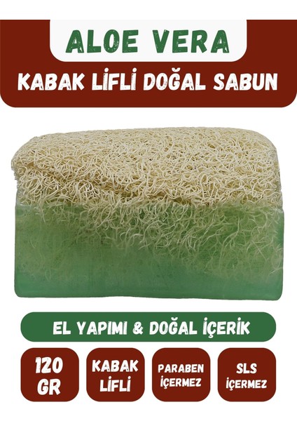 Doğal Kabak Lifli Aloe Vera Özlü Doğal Sabun 120 gr