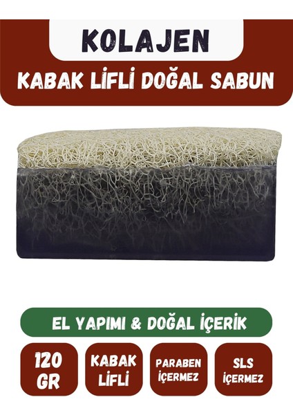 Doğal Kabak Lifli Kolajen Özlü Doğal Sabun 120 gr
